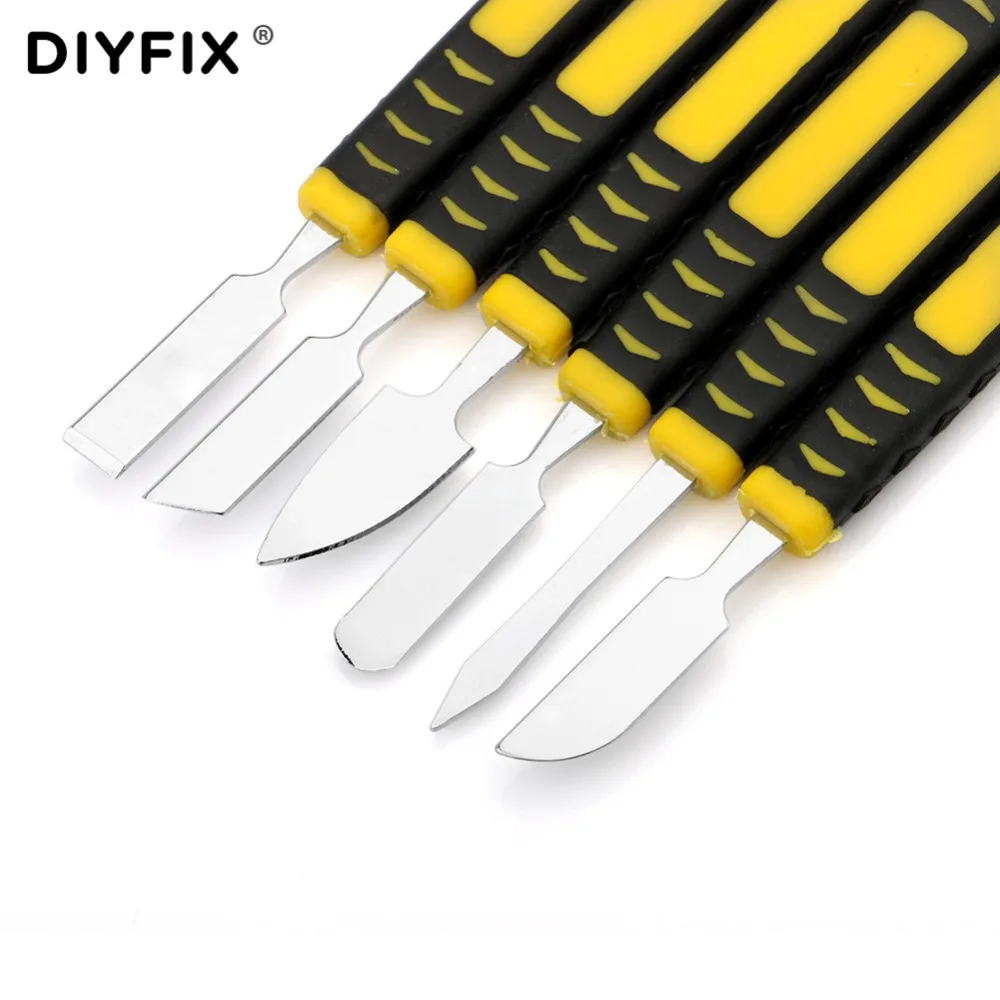 6 in 1 Dual Ends Metal Spudger Crowbar Set for iPhone iPad Samsung Tablet CellPhone Prying Opening Shaving Repair Hand Tool Sets