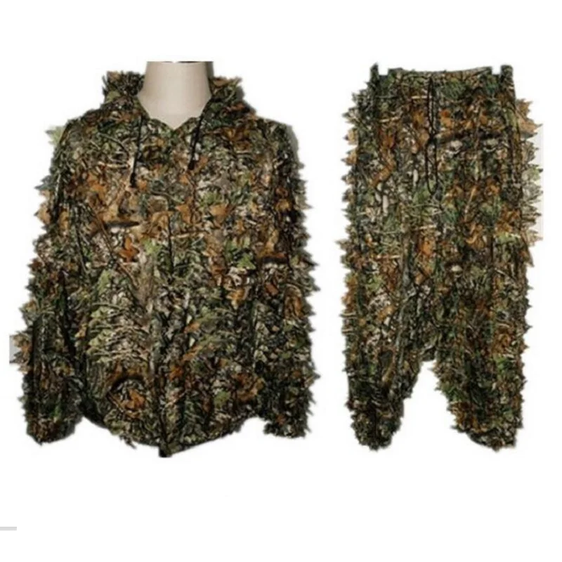 Folhagem da floresta Caça Camuflagem Terno Ghillie Terno camuflagem caça roupas 3D floresta caça roupas de camuflagem terno