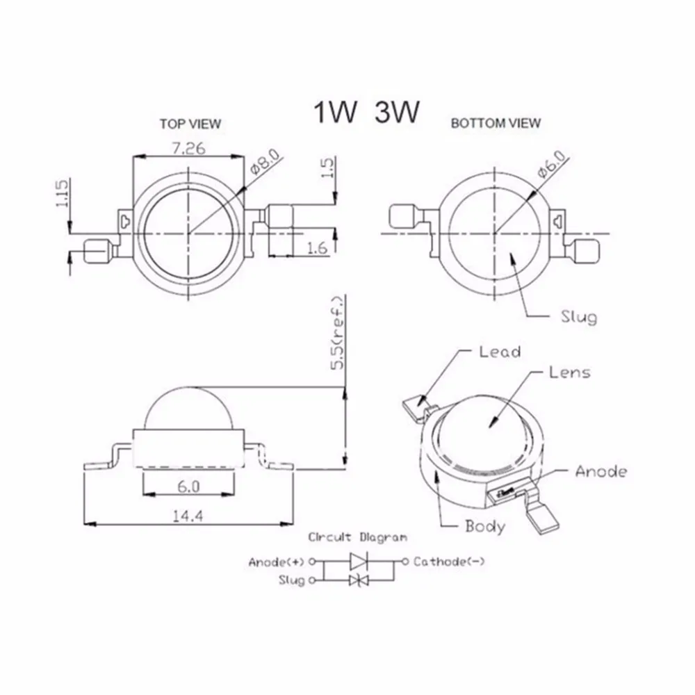 High Power LED Chip 1W 3W 5W 10W 20W 30W 50W 100W COB SMD LED Bead White RGB Grow Full Spectrum 1 3 5 10 20 30 50 100 W Watt