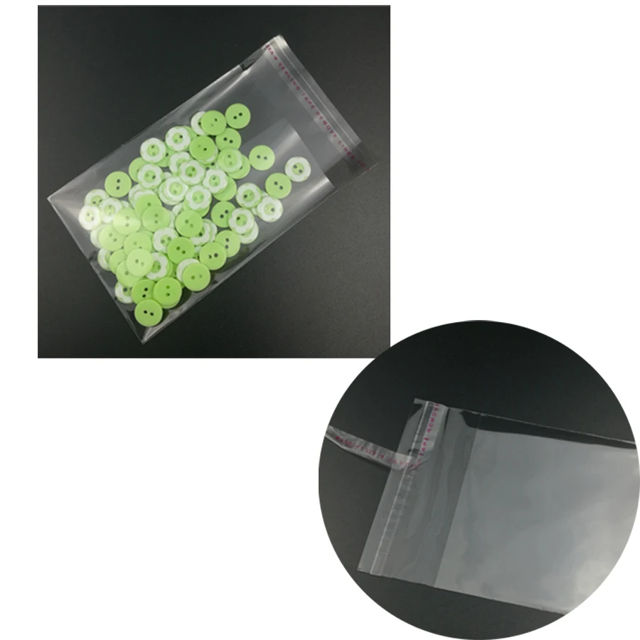 200Pcs 6cm x 6cm Clear Self Adhesive Seal Plastic Storage Bag Plastic  for Candy Packing Resealable Cookie Packaging Bag Pouch