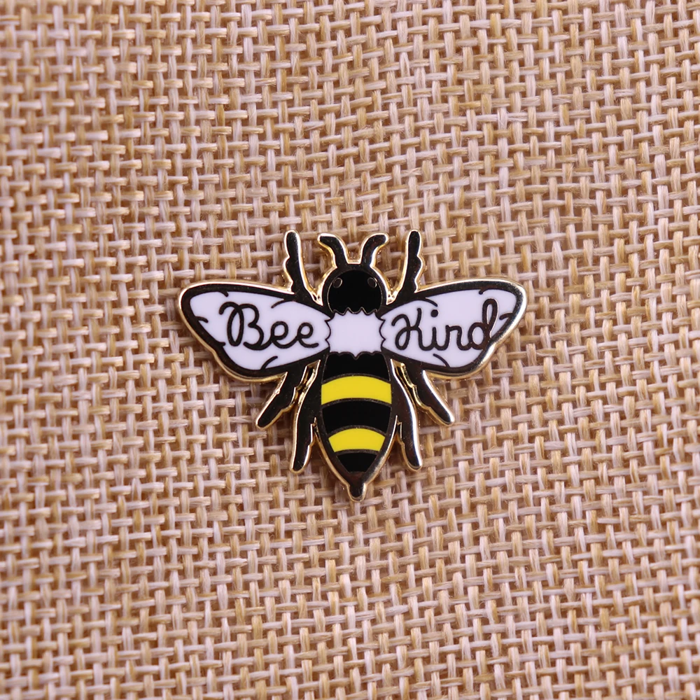 Bee Kind Enamel Brooch Lapel Pin Badge Metal