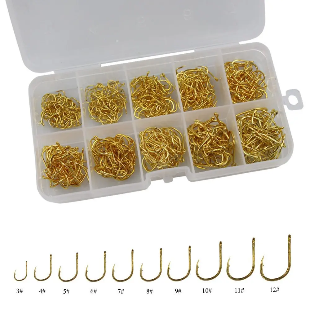 

THKFISH 500pcs Small Single Fishing Hooks High Carbon Steel Strong Sharp Circle Fishhooks Jig Fish Hook For Bass Carp Fishing