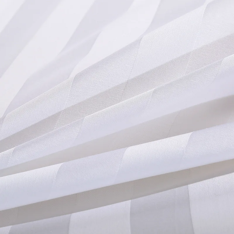 1PC Hotel White Duvet Cover Pure Stripes Hotel Duvet Covers 100% Satin Cotton Quilt Cover Top Quality Premium Bedding