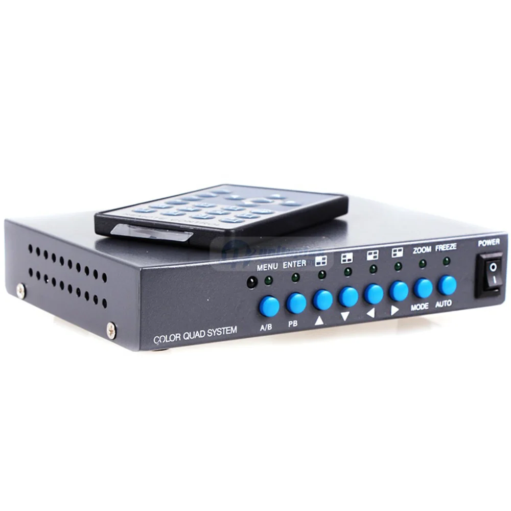 4CH Color Video Digital Color Quad Splitter Processor VGA-OUT For CCTV Security System With BNC Switcher Splitter