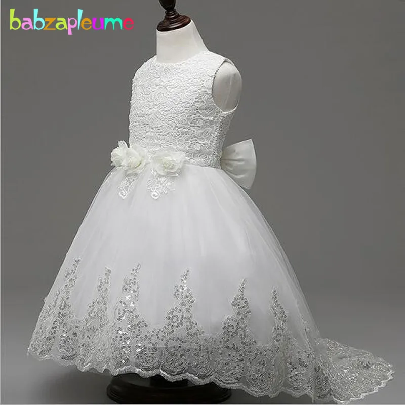 

Summer Kids Girls Birthday Evening Party Dresses Baby Flower Tutu Wedding Dress Princess Costume Children Clothing 4-10T BC1435