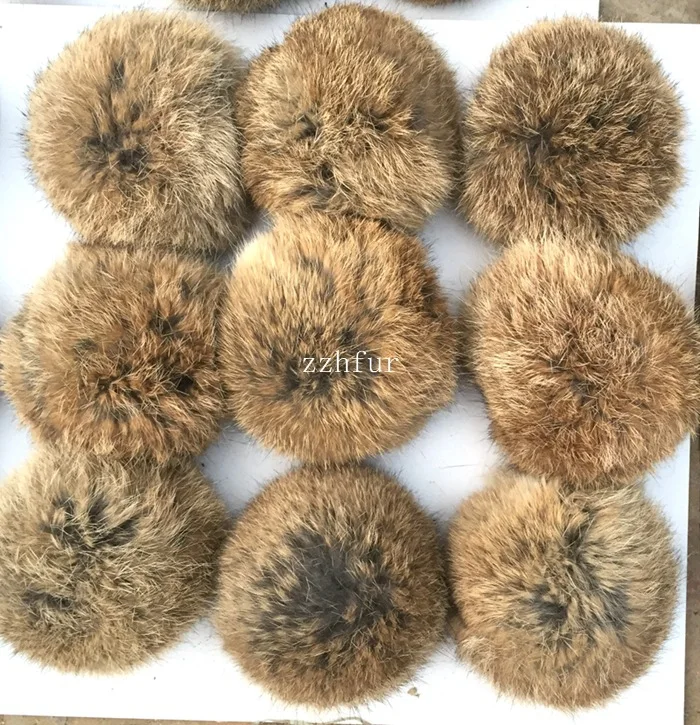 6pcs/lot 8cm Natural Real Rabbit Fur Ball Pom Poms Fluffy Fur Pompom DIY For Women Kids Winter Hat Skullies Beanies Knitted Cap