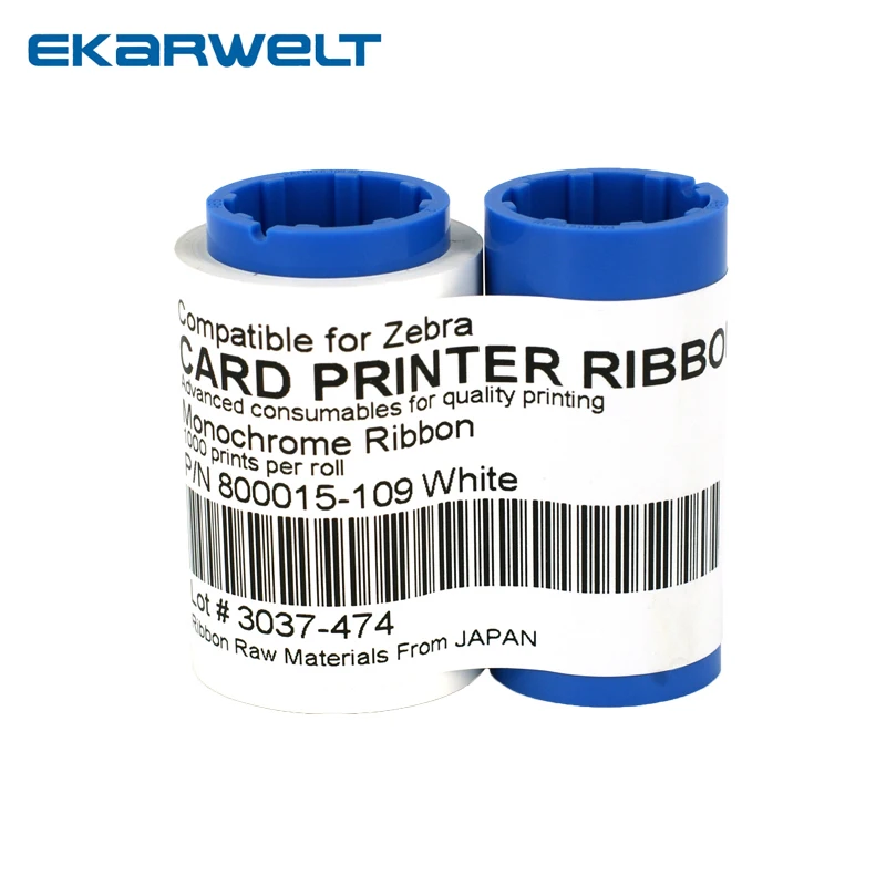 compatible Zebra 800015-109 ribbon white signature panel 1000prints for Zebra iSeries Printer P310 P330i P430i