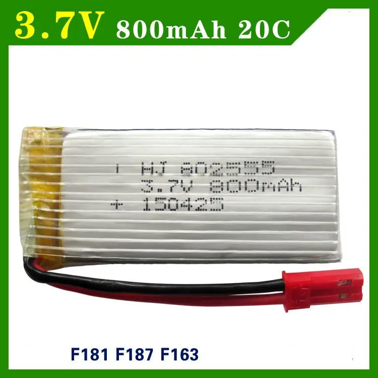 3.7V 800mAh Lipo Battery 20C Helicopter H12C F181 F187 F163 High Endurance High precision low voltage protection board 802555