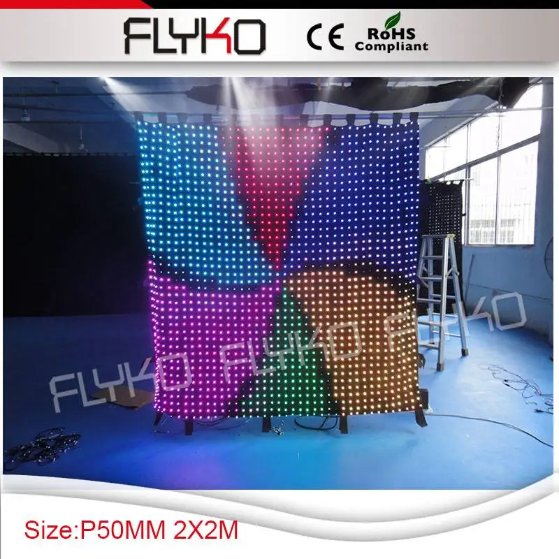 

Indoor led display screen P5 LED Mesh Curtain Stage Background Video Wall flightcase shipping