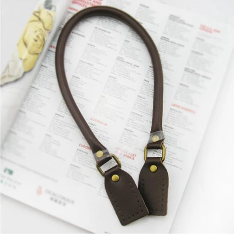 1pair 40-60cm Long Genuine Leather Bag Handle Strap Accessories for Bags DIY Fasteners Pens Replacement Handbag Band Belt KZ0004