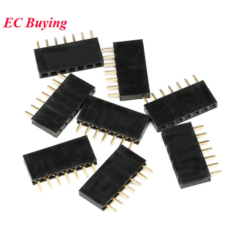 10pcs Single Row Female 2.54MM Pitch Spacing Pin Socket Female Header 2P 3P 4P  6P 8P 10P 12P 16P 20P 40P Connector Row pin