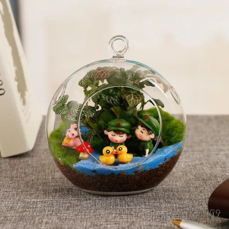 8Pcs 6/8/10cm Hanging Tealight Holder Glass Globes Terrarium Wedding Candle Holder Candlestick Vase Home Hotel Bar Decoration