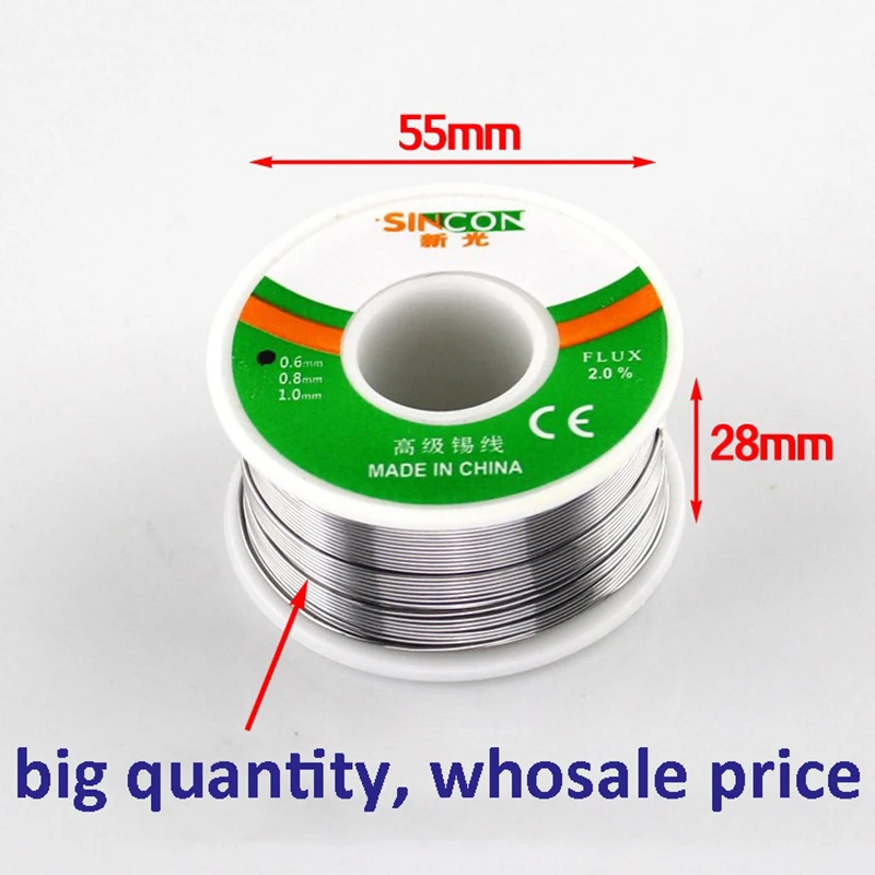 100g tin 40% rosin welding soldering wire dia. 0.6mm 0.8mm 1.0mm