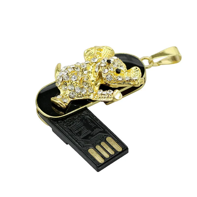 Kartun Kucing Macan Tutul Lumba-lumba 16G 32G USB 2.0 Pena Flash Drive Memori Tongkat Pena Drive Memori Kucing U Disk Gajah Kalung Pendrive