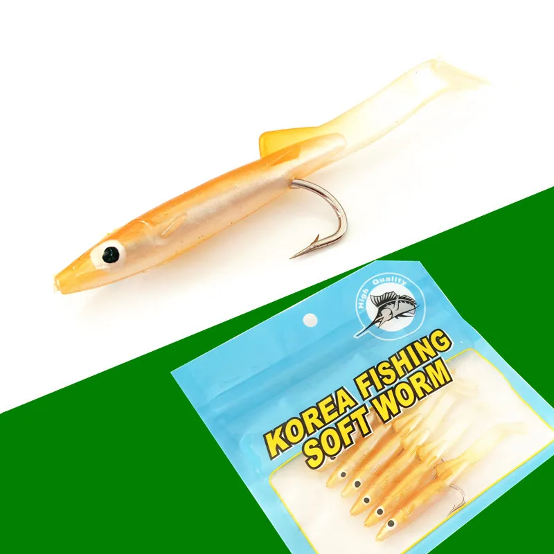 SUNMILE 6pcs 2g 80mm Eel Fishing Lure Pesca Peche Tackle Wobblers Fish Soft Lures Carp Leurre Souple Isca Artificial Soft baits
