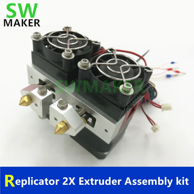 

Replicator 2X Extruder Assembly kit K thermocouple 0.4mm nozzle dual metal extruder set with NEMA 17 motor