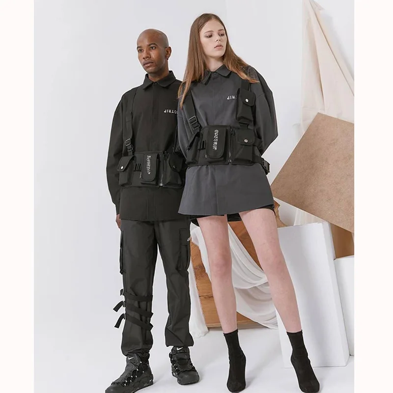 

Men Fashion Chest bag Rig For Women Waist Bag Streetwear Functional Tactical Canvas Bags Hip Hop Shoulder bag Crossbody Bags