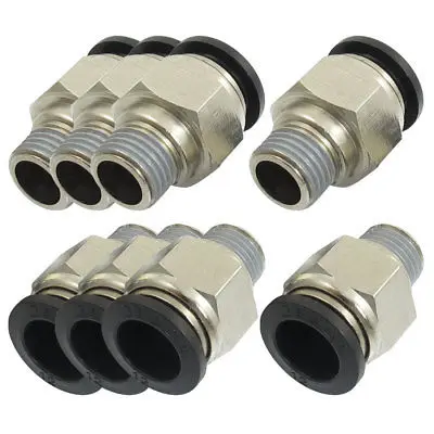 

8 Pcs 1/4" Thread One Touch Push In Pneumatic Quick Connectors for 12mm Tubing