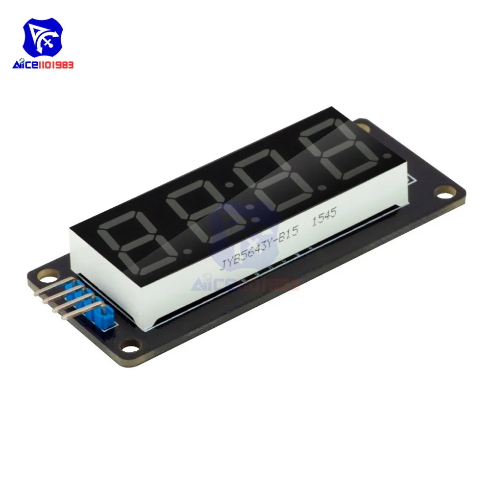 TM1637 0,56" 4-Bit LED-Digitalröhrenanzeige 7 Segmente Gelb/Weiß/Rot/Grün/Blau Uhrmodul 30x14mm für Arduino – Detail 4