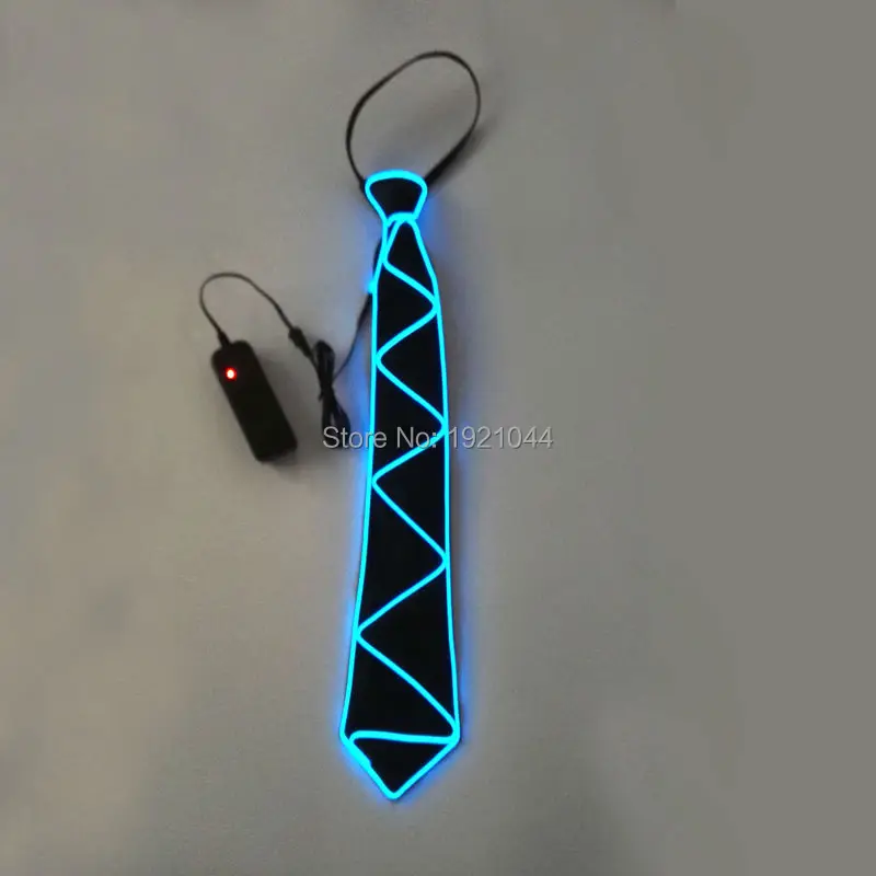 New Style EL Glowing Tie Fashion Luminous Neck Tie LED Light up Flashing Tie Club Carnival Party Costume Decoration