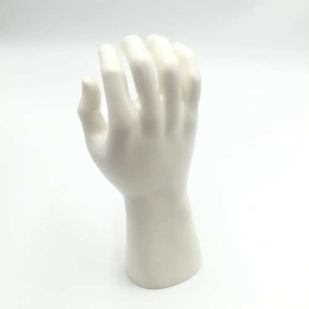 CAMMITEVER White Plastic Mannequin Hand Man Finger Jewelry Nail Watch Ring Bracelet Display