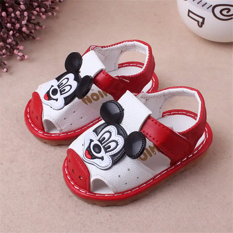 new Disney cartoon mickey summer girls anti-kick boy called shoes soft leather baby toddler Princess shoes