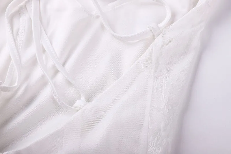 Women Party Long Dress Summer White Sexy Lace Dress V Neck Backless Lace Up Maxi Bodycon Dresses Vestidos verano 2026 Gift