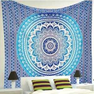 Indian Mandala Wall Hanging Multifunctional Tapestry Bohemia Printed Bedspread Cover Yoga Mat Beach Mat Blanket Picnic cloth
