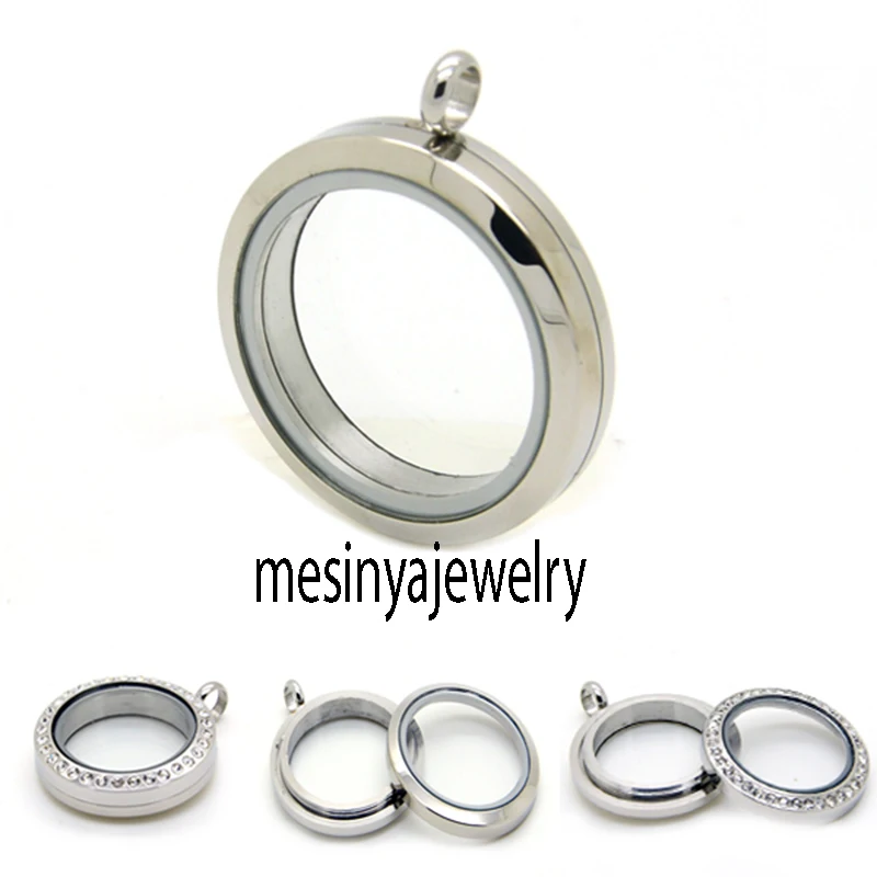 10pcs  25mm Screw Closure Stainless Steel Glass Locket For Custom Floating Charms Keepsake Xmas Gift Mother's Gift