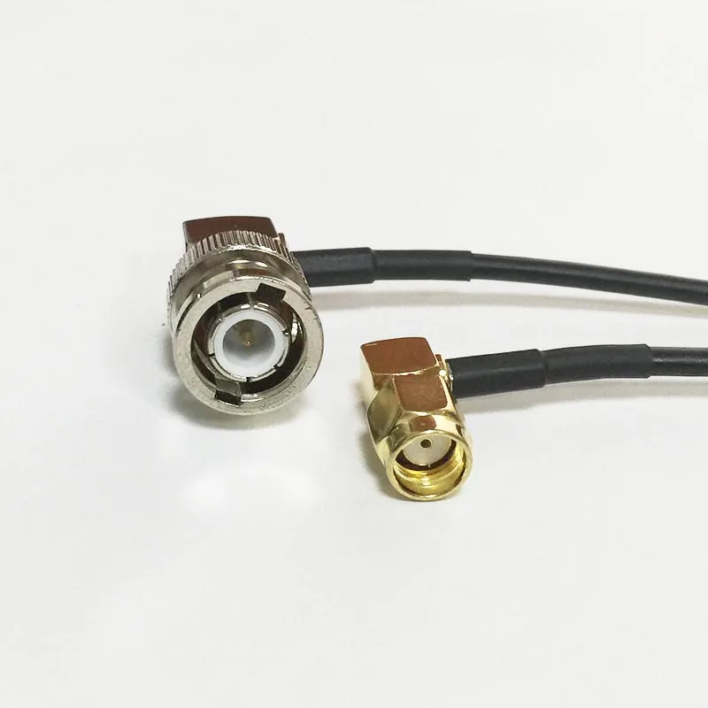 New Modem Coaxial Cable BNC Male Plug Right Angle Switch RP-SMA Male Plug Right Angle Connector  RG174 Cable 20CM 8