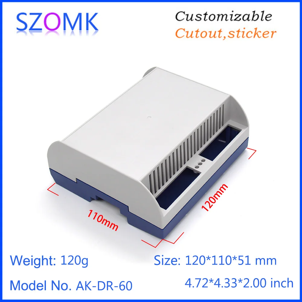 Imagem -02 - Din Rail Plastic Energy Meter Junction Housing Power Supply Instrument Case Enclosure 10 Pcs 120*110*51 mm Szomk Hot Sales