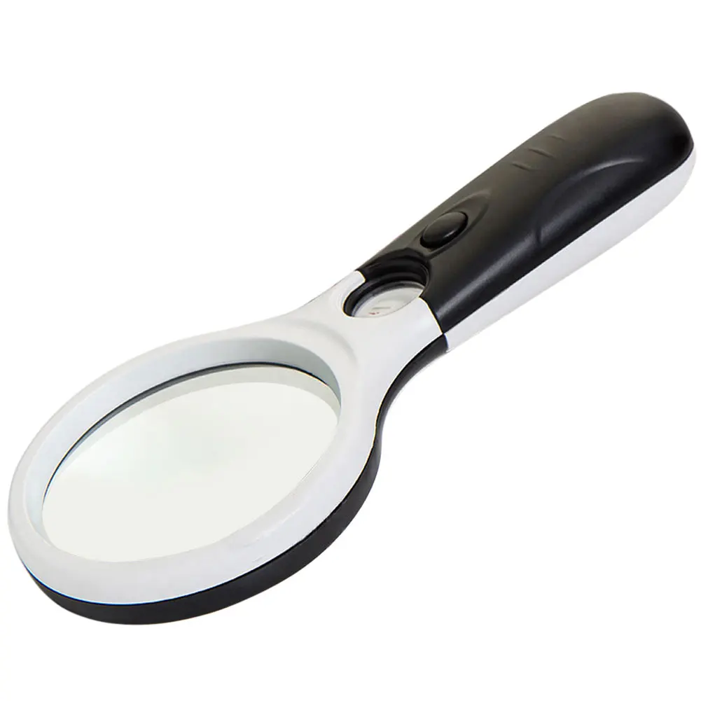 45X Handheld Illuminated Magnifier Glass Mini Microscope Magnifying Reading Maps 3 LED for Seniors loupe Jewelry Repair Tool