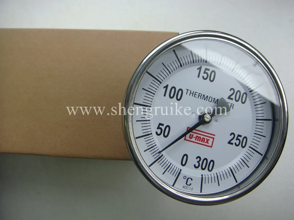 

0-300C Bimetal thermometer, Back Connection SS304 material, short delivery