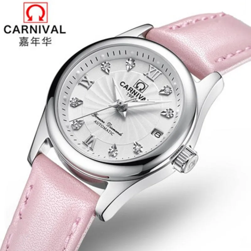 Carnival Women Watches Top Luxury Brand Ladies Automatic Mechanical Watch Women Sapphire Waterproof Relogio Feminino Reloj Mujer