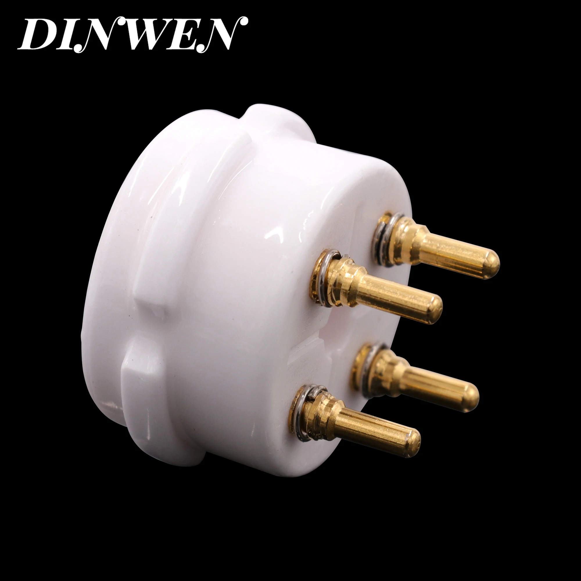 1PC 4PIN ROHR BUCHSE EIZZ High-End Keramik Vergoldet Kupfer VENTIL BASIS für 300B 2A3 811 5Z3 45 71A Vintage Audio Verstärker DIY – Detail 4