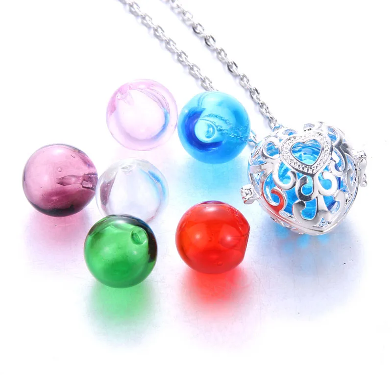 1pcs 16mm Diffuser Perfume glass ball Refillable handmade Essential Oil Aromatherapy jewelry Perfume diffuser bottle