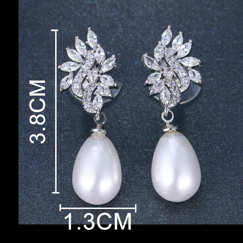 EMMAYA Fashion Women Jewelry Pearl CZ Stone Earrings Fashion Crystal Earring Stud For Party Gift