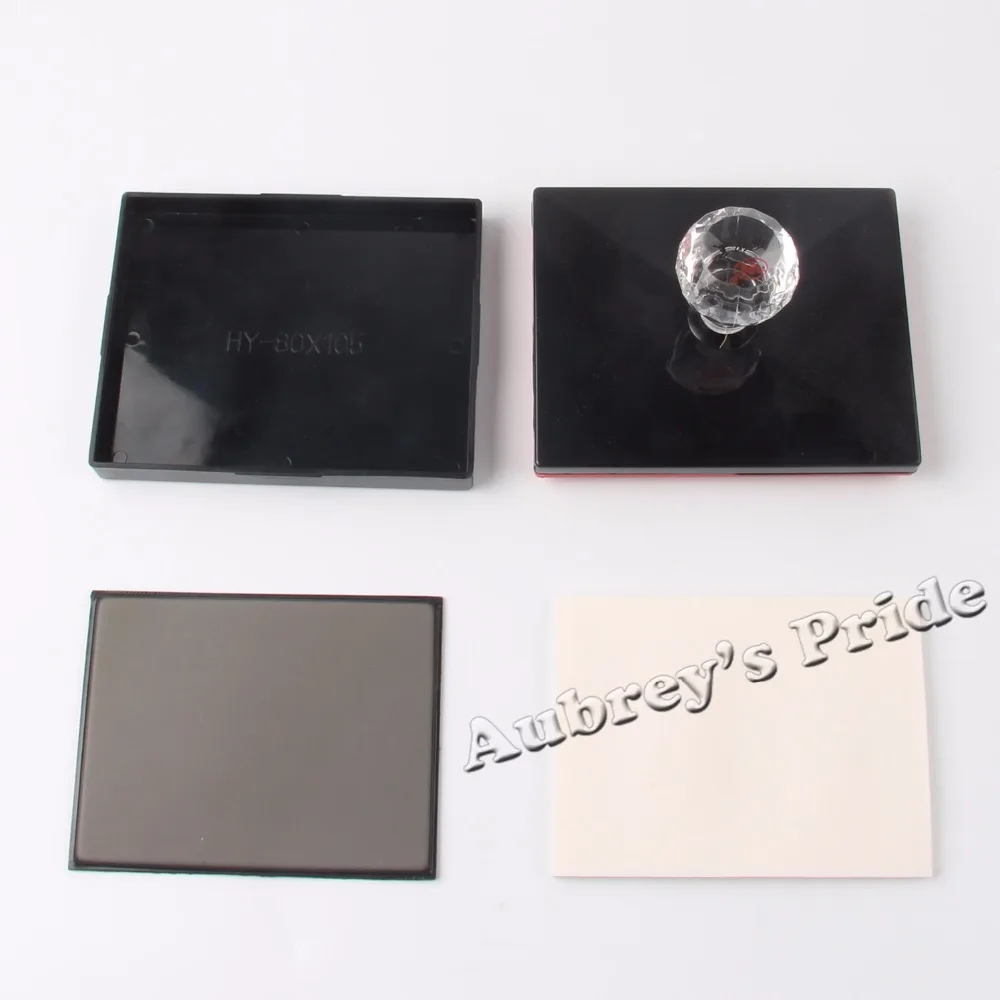 1Pc Rectangle 80x105mm Stamp Shell Holder +4mm Rubber Pad +Sponge Mat Photosensitive  Flash Stamping Making Seal 80105