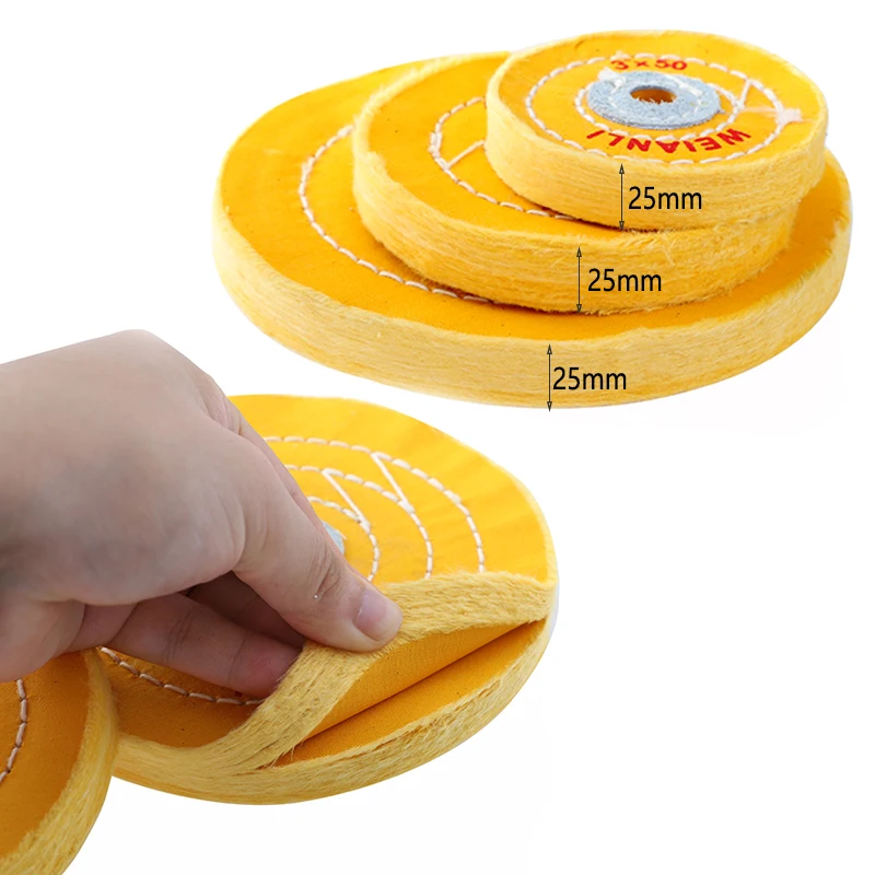 Disques de polissage en coton, 3/4/6 pouces, pour bijoux, polissage du métal, outils abrasifs en bois, 1 pièce