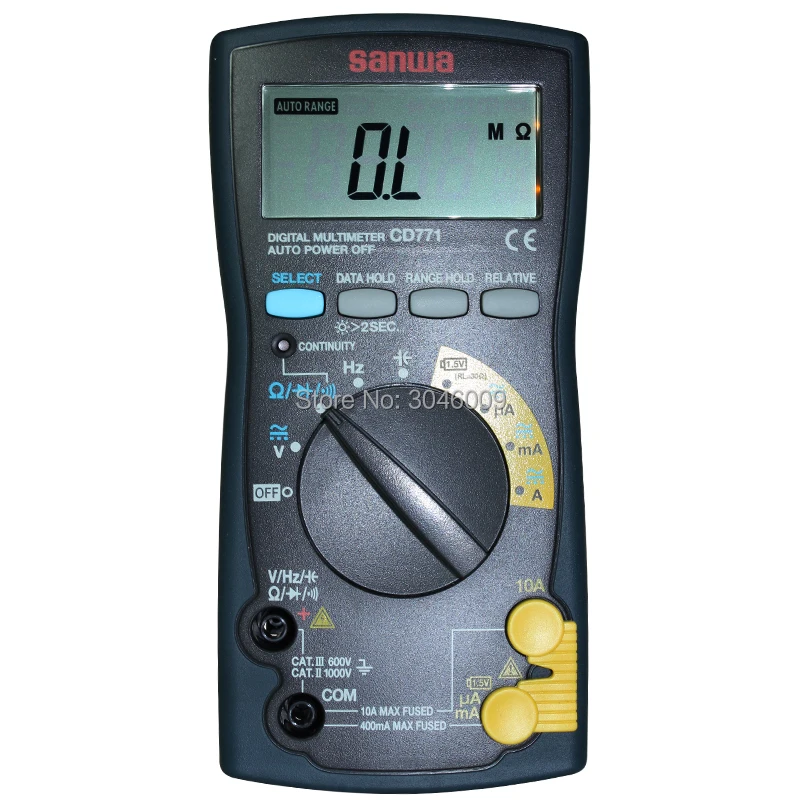 sanwa CD771 Standard Digital Multimeter Battery Check Backlight Resistor/Capacitor/On/Off Buzzer/Diode/ Frequency Measurement