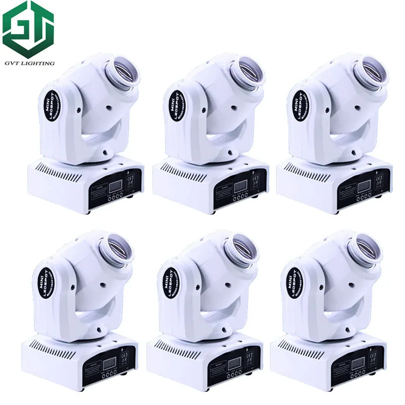 

6pcs/lot 30W RGBW LED Moving Head Spot Stage Light Beam DMX512 Disco DJ Party Lighting White Color shell