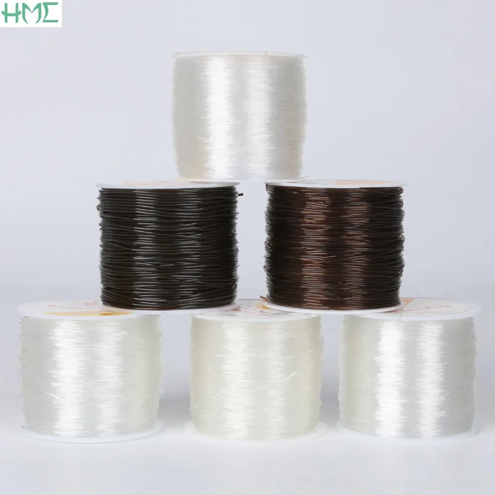 0.5/0.6/0.8/1.0mm Round Elastic Cords Transparent Brown Crystal Beading Cord String Line for Necklace Bracelets Jewelry Making