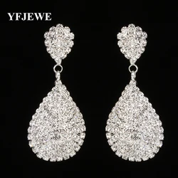 YFJEWE New Style Gold Color  Drop Dangle Earrings with Full Crystal Luxury Bridal Wedding Jewelry Earring Wholesale E275