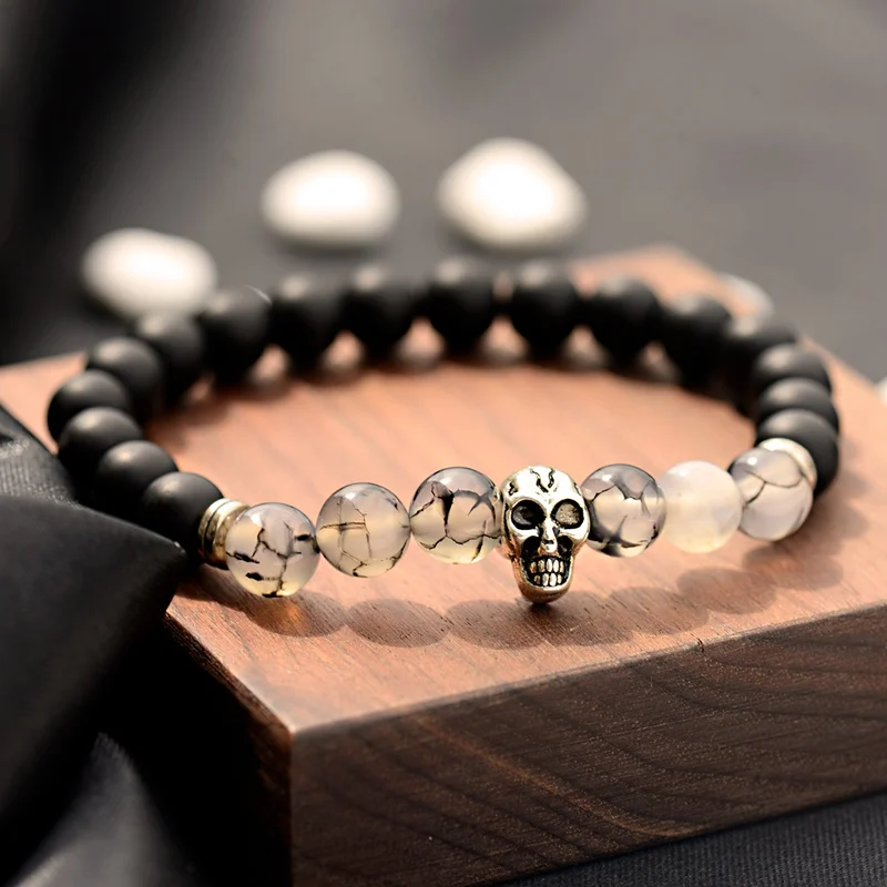 Fashion Buddhism Yoga Balance Bracelet Men Bileklik Black Matte Natural Stone Beads Bracelet For Women Braclet Jewelry AB216