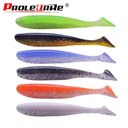 6Pcs Jig Easy Shiner Soft bait 80mm 3.5g Wobblers Fishing Lures shrimp odor Silicone Bait T tail Swimbaits Fishing Tackle
