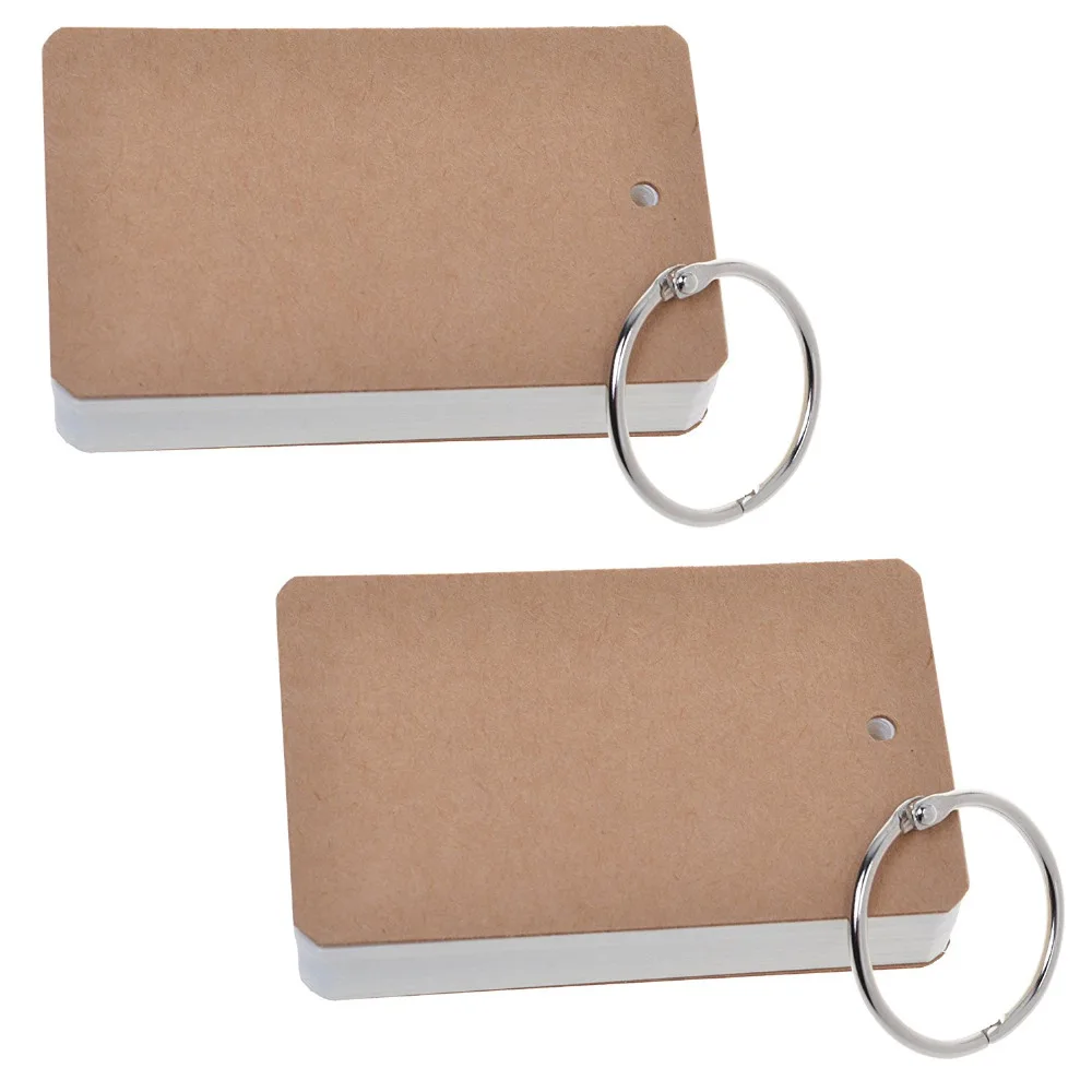 Pack of 2 Binder Ring Easy Flip White Note Cards Study Cards