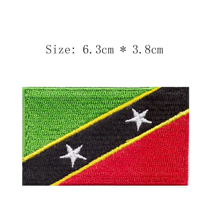 Saint Kitts and Nevis embroidery flag Bastie city patch world country emblem for motorcycle club coat iron on sew on left chest