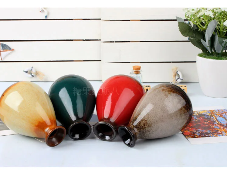 1PC Brief Modern Artificial Flower Ceramic Vase Floret Bottle Fashion Desktop Decorative Flowers Vases JL 059