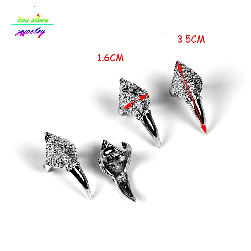 New Punk Vintage Dargon Claws Adjustable Nail Rings For Women Armor Men