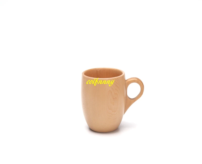 50pcs/lot  FIR Wooden Cup Wood Cup Handmade Natural Tea Cup Breakfast Beer Milk Drinkware with handle